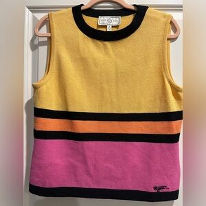 St. John Sport Black and Yellow Knit Top